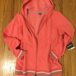Eddie Bauer Peach 2XL Tall zip cotton hoodie